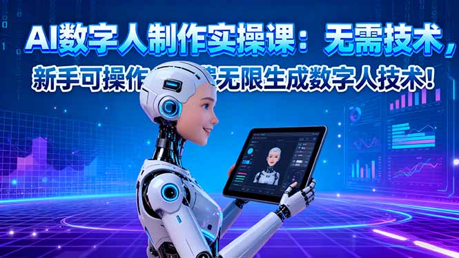 AI数字人制作实操课：无需技术，新手可操作，免费无限生成数字人技术！-智云网