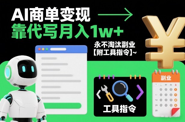 AI商单变现，靠代写月入1w+，永不淘汰副业【附工具指令】-智云网