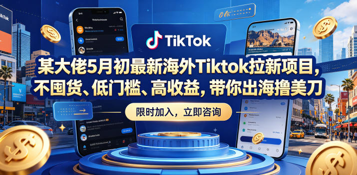 某大佬5月初最新海外Tiktok拉新项目，不囤货、低门槛、高收益，带你出海撸美刀-智云网