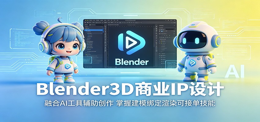Blender3D商业IP设计:融合AI工具辅助创作,掌握建模绑定渲染可接单技能-智云网