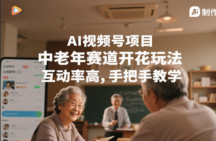 AI视频号项目，中老年赛道开花玩法，互动率高，手把手教学-智云网