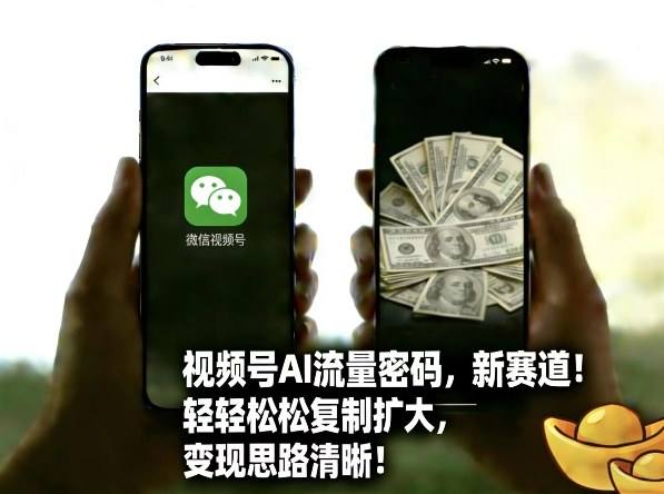 视频号AI流量密码新赛道，轻轻松松复制扩大，变现思路清晰-智云网