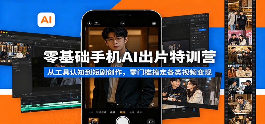 零基础手机AI出片特训营:从工具认知到短剧创作,零门槛搞定各类视频变现-智云网